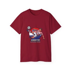 Camiseta de jugador de fútbol croata / Ilustración de patada de fútbol, escudo croata imagen 14