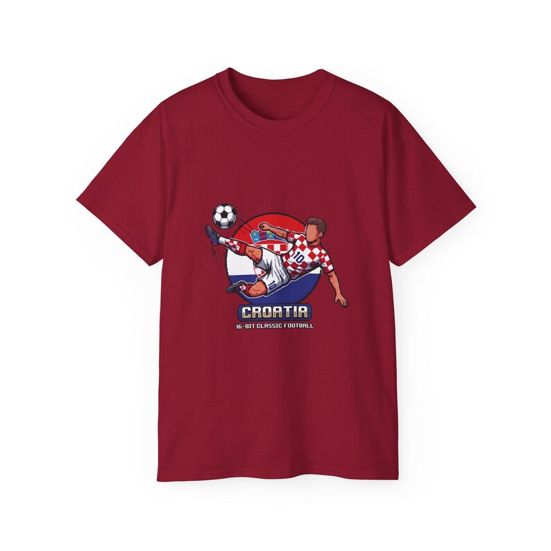 Camiseta de jugador de fútbol croata / Ilustración de patada de fútbol, escudo croata imagen 14