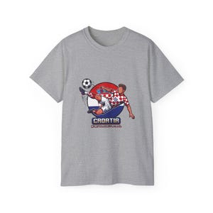 Camiseta de jugador de fútbol croata / Ilustración de patada de fútbol, escudo croata imagen 8