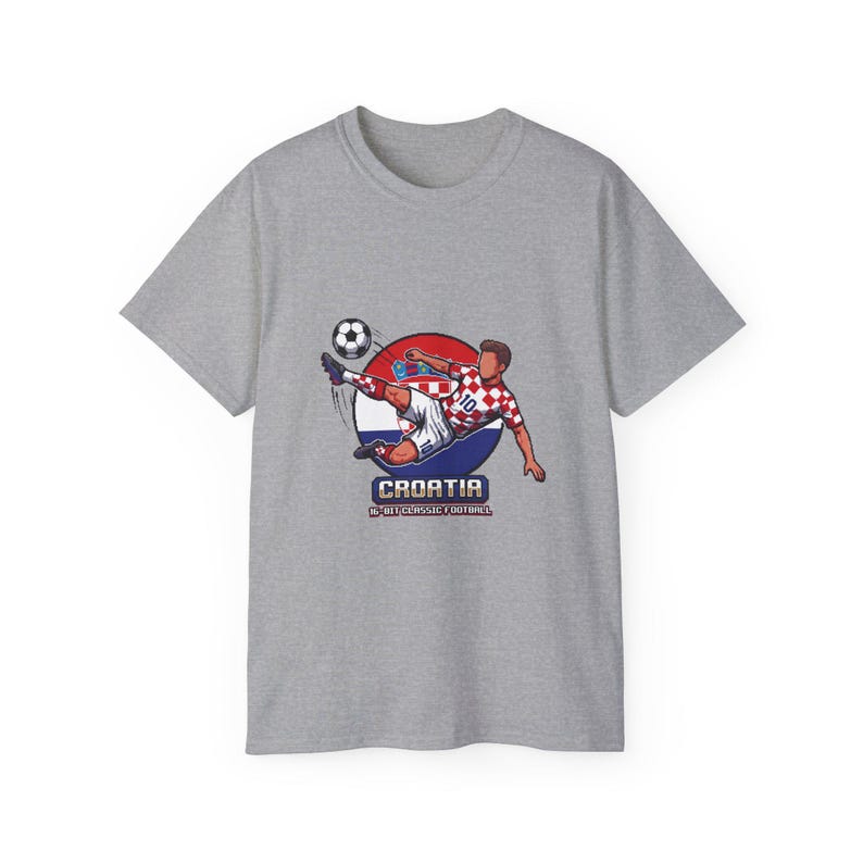 Camiseta de jugador de fútbol croata / Ilustración de patada de fútbol, escudo croata imagen 8