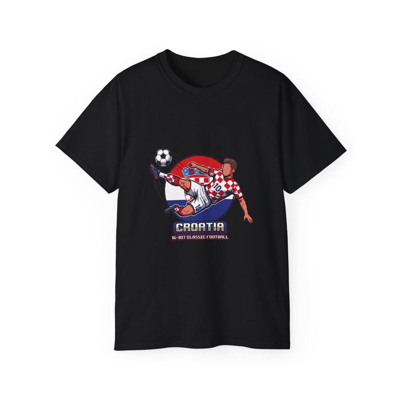 Camiseta de jugador de fútbol croata / Ilustración de patada de fútbol, escudo croata imagen 5