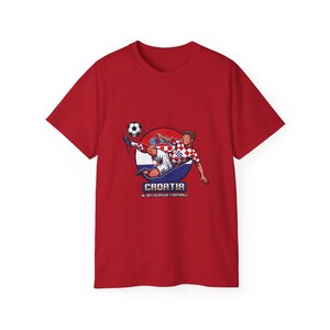 Camiseta de jugador de fútbol croata / Ilustración de patada de fútbol, escudo croata imagen 13