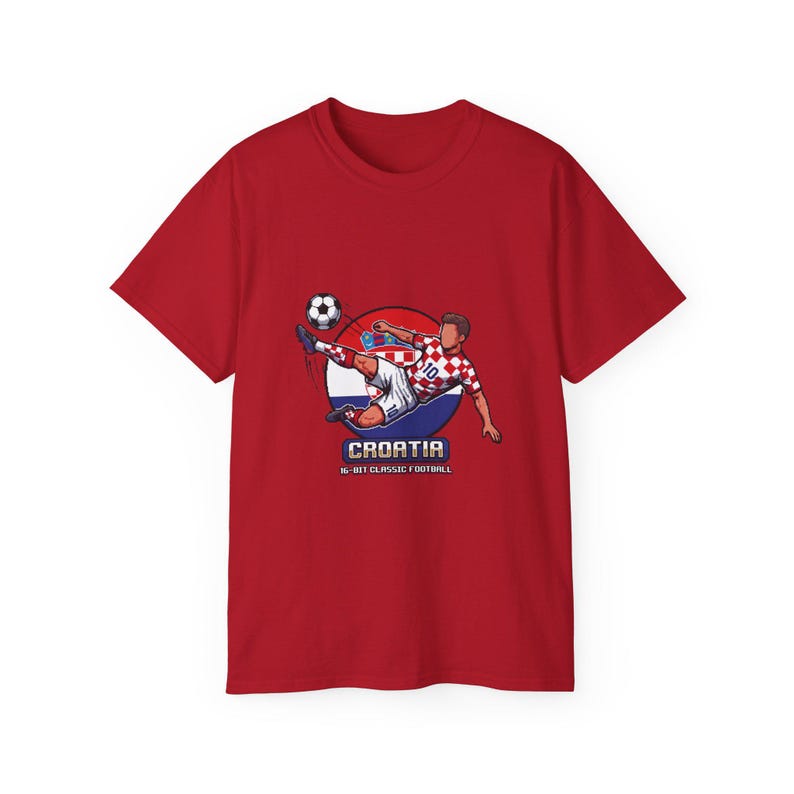 Camiseta de jugador de fútbol croata / Ilustración de patada de fútbol, escudo croata imagen 13