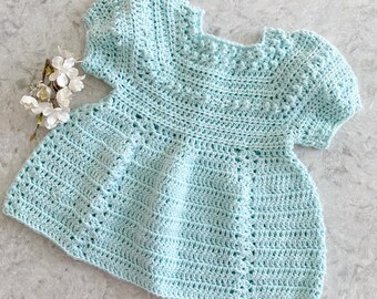 Baby girl dress, size 3-6months, baby shower gift, photoshoot, hand crocheted