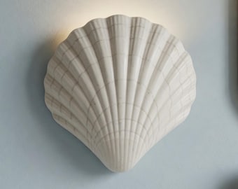 Neptune Wall Light | Easy DIY Fit | LED Included | Plaster Uplighter | 6.5x7x2.2 inch | Handmade UK