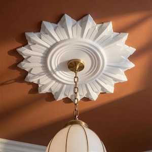 Sunburst Handmade Ceiling Rose | 15 Inch Art Deco Ceiling Medallion