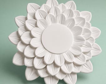 Ceiling Medallion 11 in, English Cottage Plaster Ceiling Rose for Pendant Light — Mini Garden