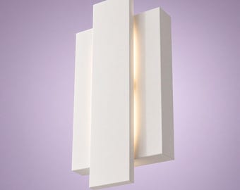 Plaster Wall Light, Organic Modern, Battery or Hardwired — Sculptural Sconce