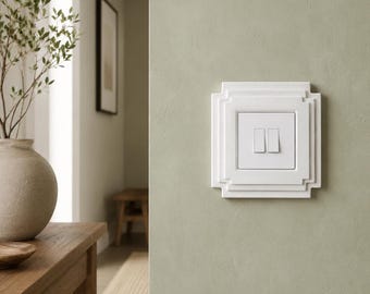 Afdekking lichtschakelaar | Art-deco geometrisch ontwerp | Handgemaakt VK