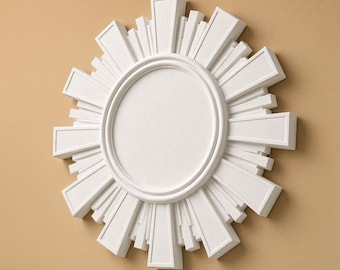 Medallón de techo de 24,9 cm, rosetón geométrico de yeso estilo art déco para lámpara colgante — Aurora