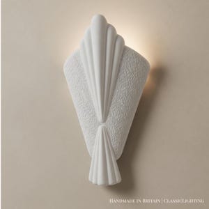 Sea Breeze Wall Light | Easy DIY Fit | LED Included | Plaster Uplighter | 12x6 inch | Handmade UK