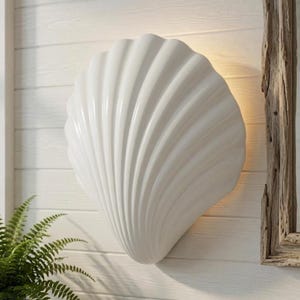 Neptune Handmade Wall Light | Scallop Shell Wall Sconce | Battery or Mains LED