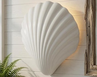 Neptune Handmade Wall Light | Scallop Shell Wall Sconce | Battery or Mains LED