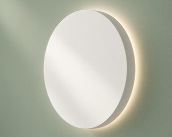 Plaster Wall Sconce, Soft Minimalist, Battery or Hardwired Wall Light — Organic Round