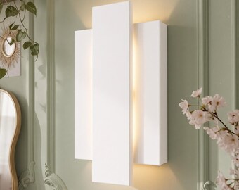 Plaster Wall Light, Organic Modern, Battery or Hardwired — Sculptural Sconce