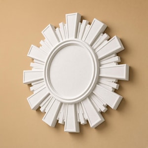 Ceiling Medallion 9.8 in, Art Deco Geometric Plaster Ceiling Rose for Pendant Light — Aurora