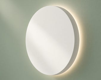 Plaster Wall Sconce, Soft Minimalist, Battery or Hardwired Wall Light — Organic Round