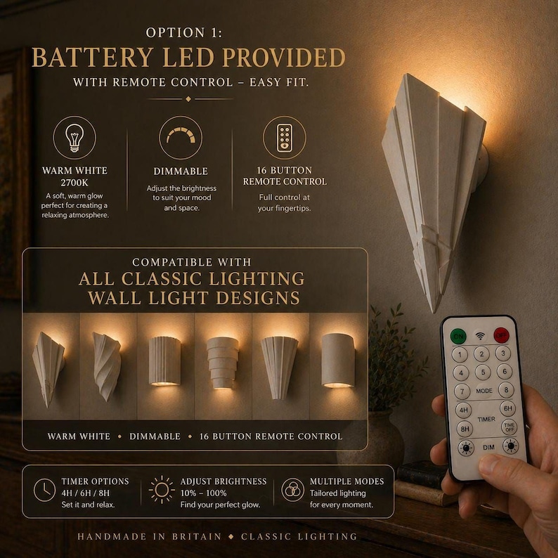 Easy Install Sea Breeze Wall Light - Handmade Plaster With Soft Warm ...