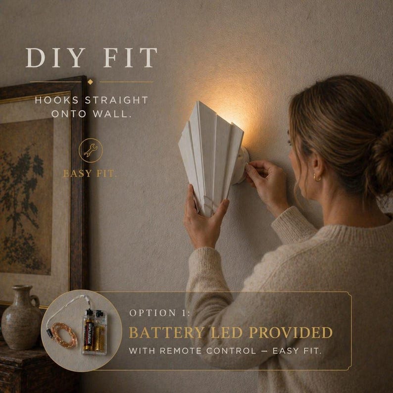 Easy Install Sea Breeze Wall Light - Handmade Plaster With Soft Warm ...