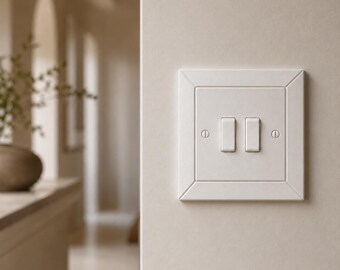 Light Switch Cover Handmade UK, Minimalist Neutral Design (Standard Size, Durable Material, Home Decor Upgrade)