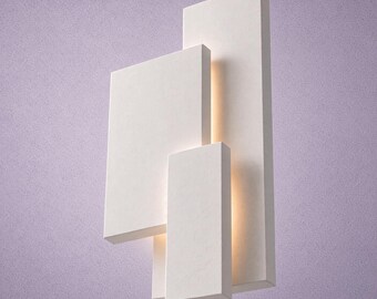 Wandleuchte aus Gips, modern-geometrisches Design, batterie- oder festverdrahtet – Bauhaus-Trio