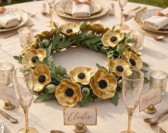 Handcrafted poppies in vibrant colors: GOLD