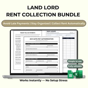 Landlord Rent Collection Bundle – Fillable Ledger, ACH Form, and Tenant FAQ
