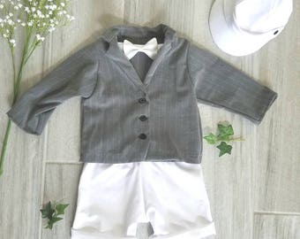 Boys Suit, Ring Bearer Suit, Easter Suit, Baptism Suit Christening, White Outfit, Suit Jacket and Pants, Boy Suit, Ring Bearer Outfit