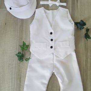 Traje de bautismo del niño del niño, traje de bautizo del niño, traje de bendición del niño, traje blanco del niño, traje blanco de los niños, portador del anillo del niño, traje del portador del anillo