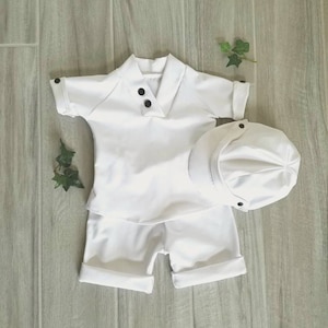 Baby boy baptism outfit, baby boy christening outfit, baby boy blessing outfit, baby boy white suit image 1