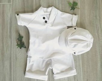 Tenue de baptême de bébé garçon, tenue de baptême de bébé garçon, tenue de bénédiction de bébé garçon, costume blanc de bébé garçon