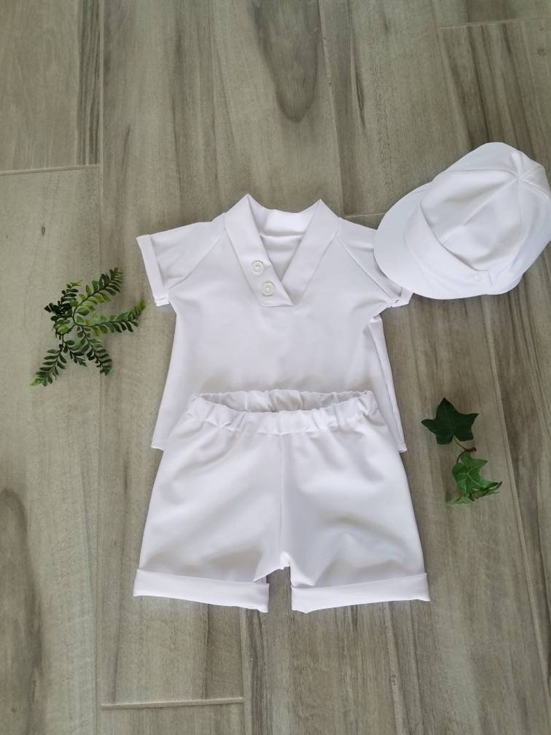 Baby boy baptism outfit, baby boy christening outfit, baby boy blessing outfit, baby boy white suit image 6