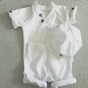 Baby boy baptism outfit, baby boy christening outfit, baby boy blessing outfit, baby boy white suit image 3