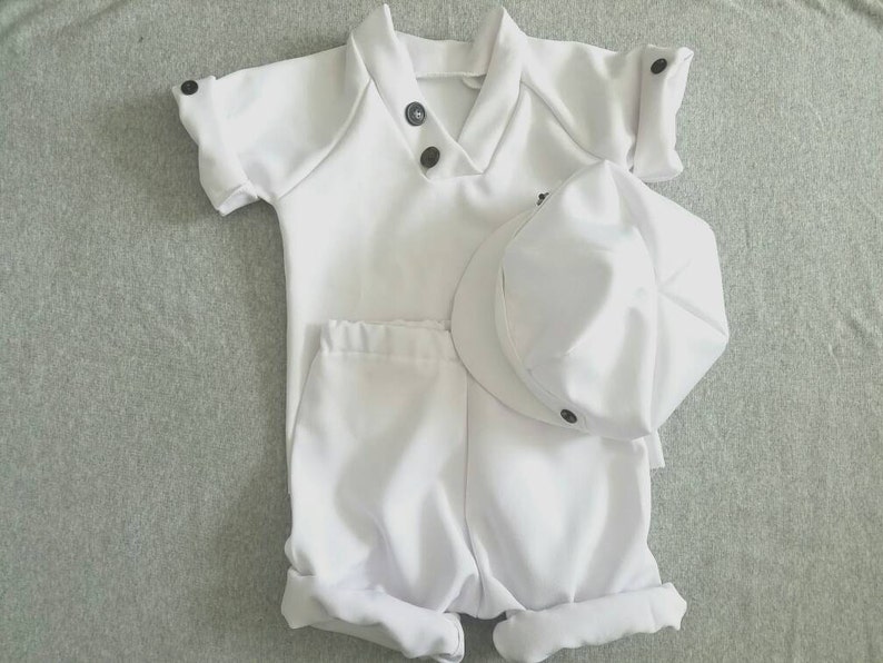 Baby boy baptism outfit, baby boy christening outfit, baby boy blessing outfit, baby boy white suit image 3