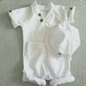 Baby boy baptism outfit, baby boy christening outfit, baby boy blessing outfit, baby boy white suit image 2