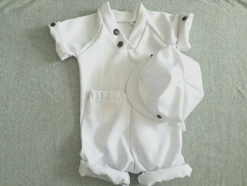 Baby boy baptism outfit, baby boy christening outfit, baby boy blessing outfit, baby boy white suit image 2