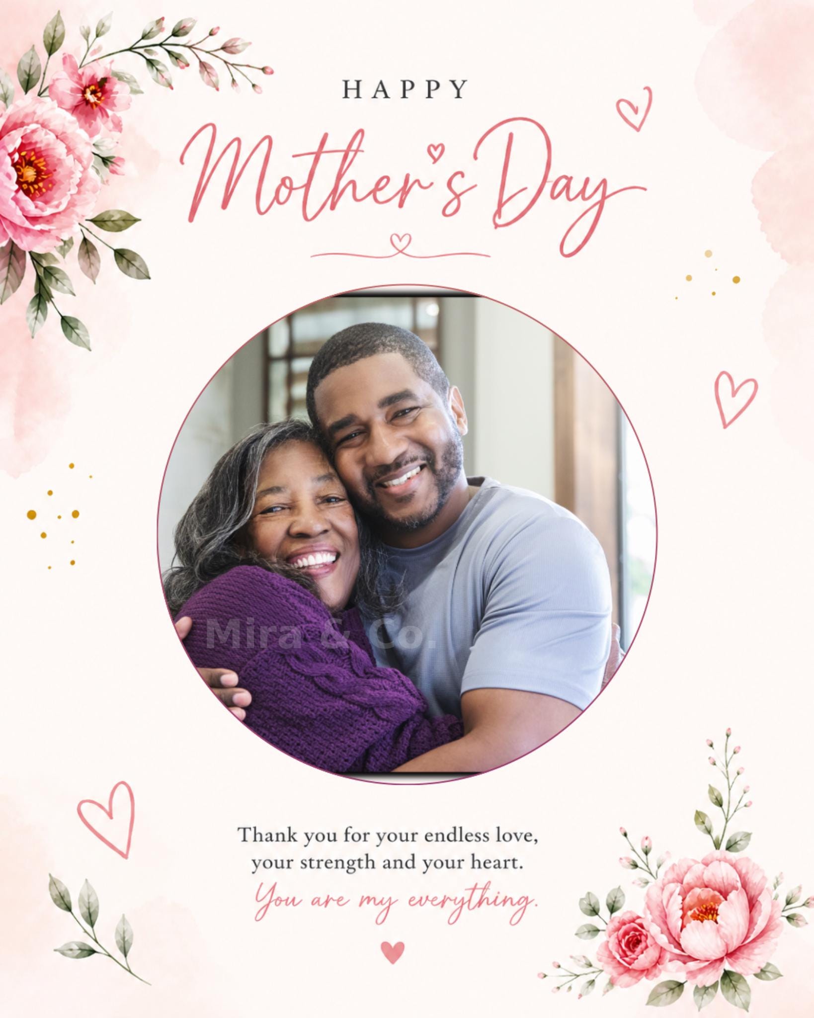 Editable Mother’s Day Photo Card, Canva Template, Custom Mom Card ...