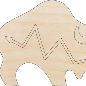 Bison Wood Craft Shape – Laser Cut Baltic Birch Unfinished DIY Wood Art Supplies ANML119
