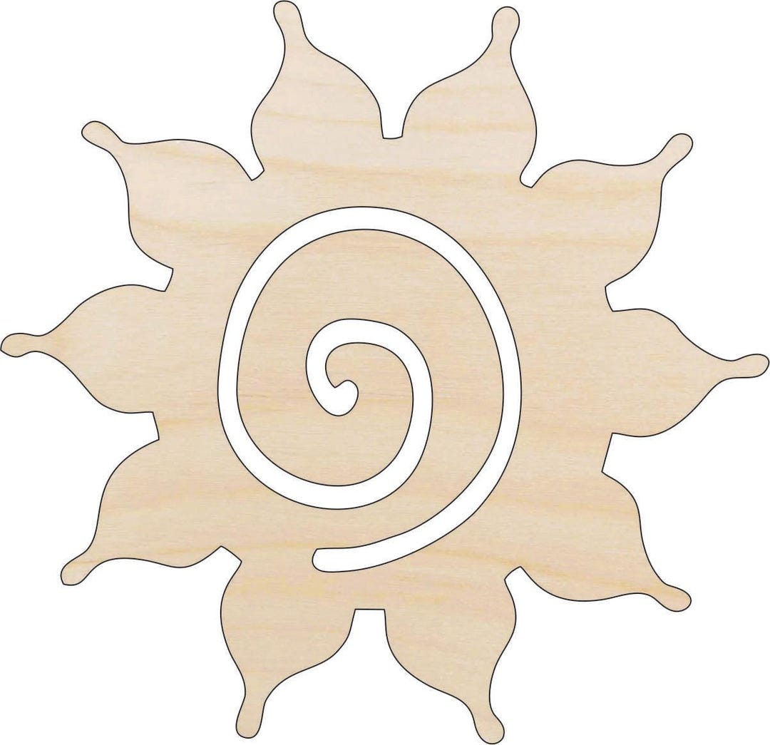 Sun Wood Craft Shape - Laser Cut Baltic Birch Unfinished DIY Wood Art ...