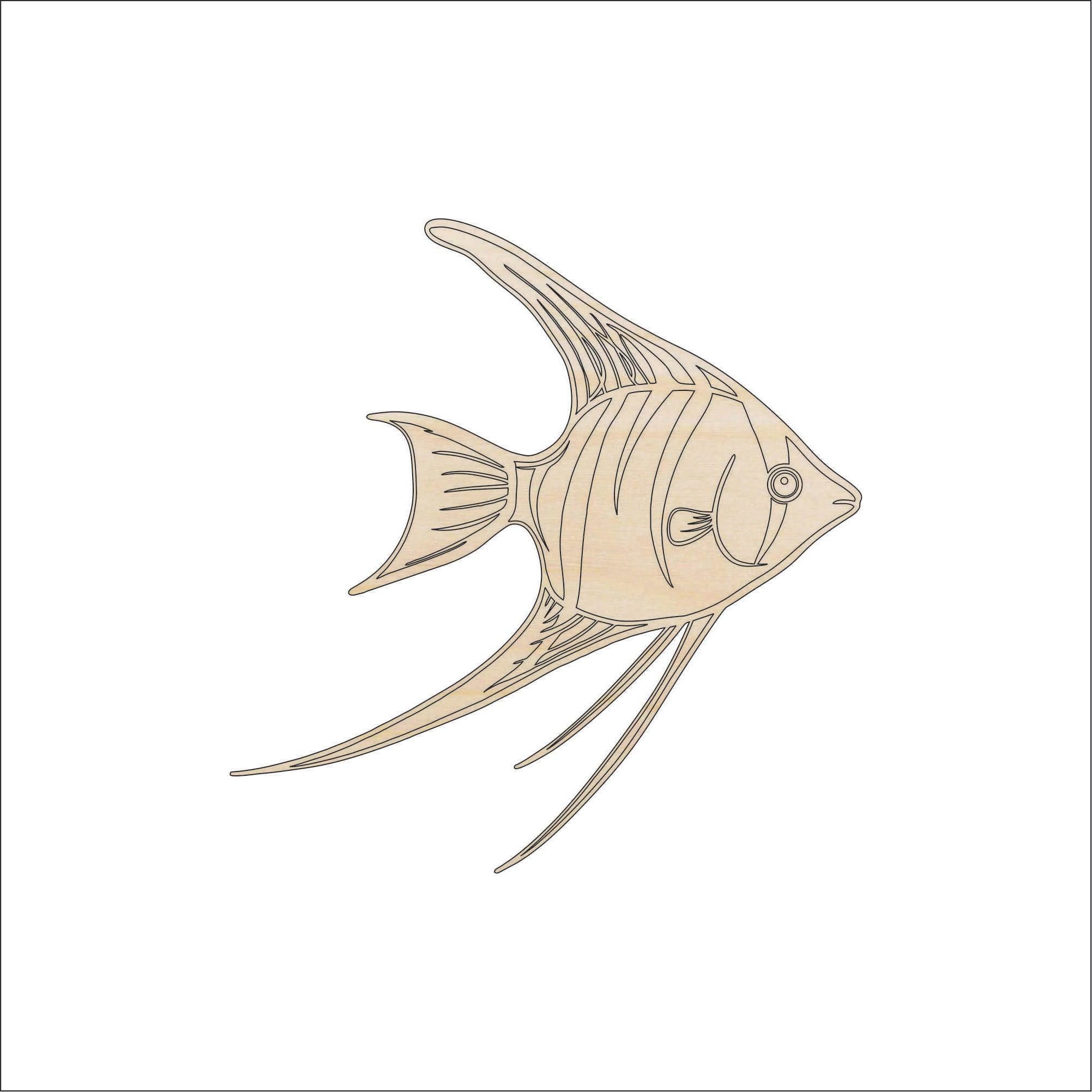 Angelfish Wood Craft Shape - Laser Cut Baltic Birch Unfinished DIY Wood ...