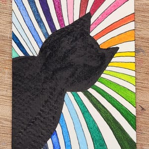 Original Watercolor Painting AECO | Void Cats Collection, Collectible Art Cards