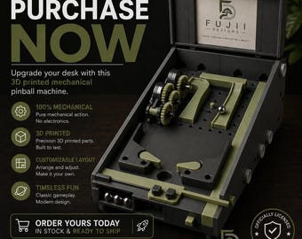 Ora disponibile: flipper da tavolo personalizzato stampato in 3D