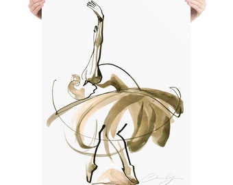 Ballerina Dance Drawing Photo paper poster