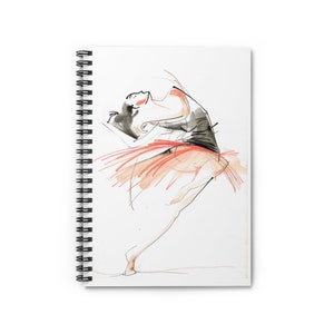 Ballerina Tanzzeichnung Spiral notizbuch - Lineal