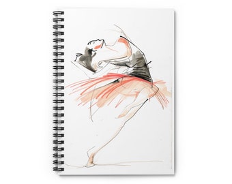 Ballerina Dance Drawing Spiral Notebook - Ruled Line