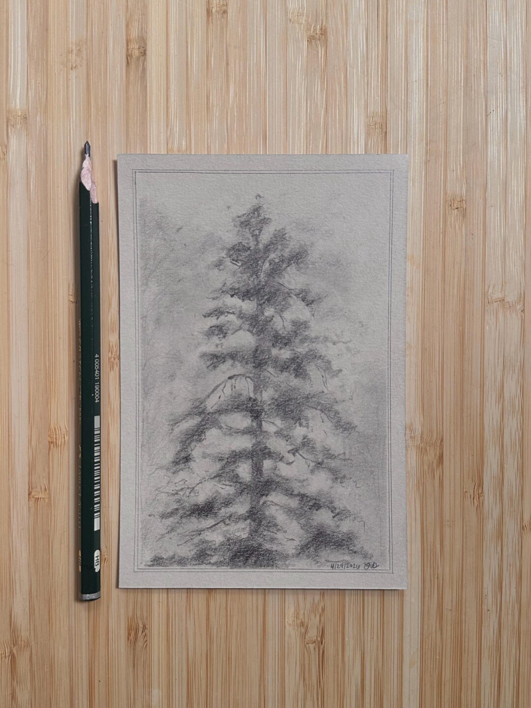 Easy Graphite Tree Graphite Tree Sketch 13 - Etsy