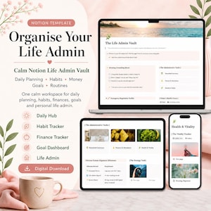 Life Admin Notion Template for Home, Health, Finances and Daily Planning