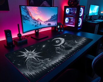 Alfombrilla de escritorio de los Teletubbies, alfombrilla de juego XL de humor negro, alfombrilla de arte de terror cósmico, alfombrilla de ratón de juegos cósmicos, alfombrilla de escritorio de memes oscuros, alfombrilla para gamers