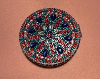 Espejo compacto de doble cara con diseño de diamante