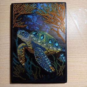 Finished Diamond Art Journal With A Sea Turtle Design